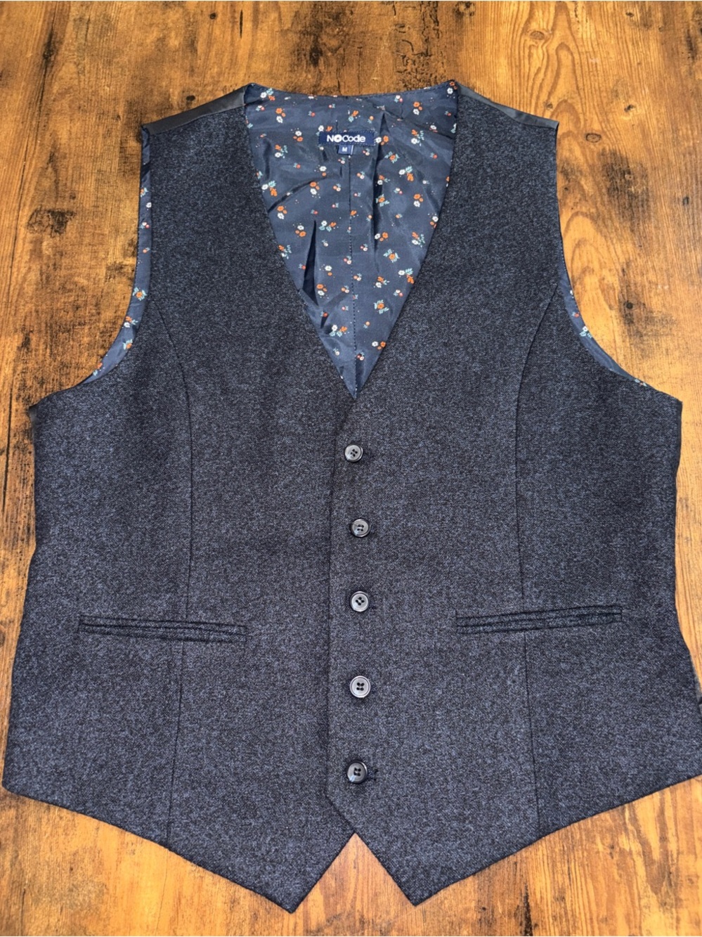 Men's Navy Wool-Blend Vest